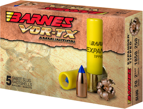 BARNES VOR-TX 20GA 2.75" 250GR EXPANDER TIP SLUG 5RD 20BX/CS - for sale