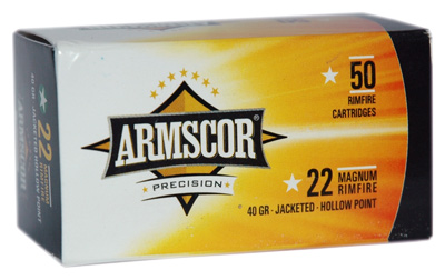 ARMSCOR 22WMR 40GR JHP 1838FPS 50RD 100BX/CS - for sale