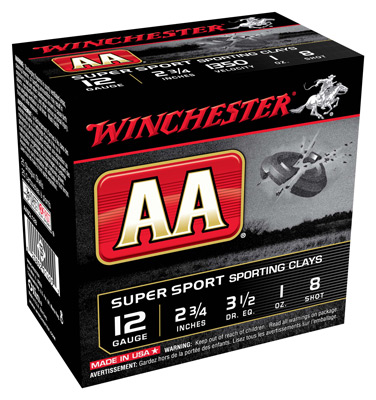 WINCHESTER AA 12GA 2.75" 1OZ #8 1350FPS 250RD CASE LOT - for sale