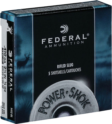 FEDERAL POWER-SHOK 410 2.5" 1/4OZ RIFLED SLUG 5RD 50BX/CS - for sale