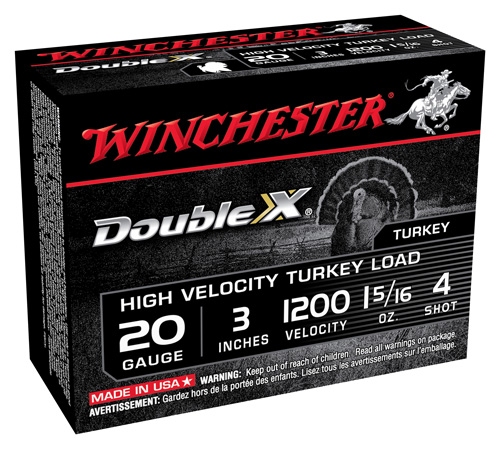 WINCHESTER DOUBLE-X 20GA 3" 1-5/16OZ #4 10RD 10BX/CS - for sale