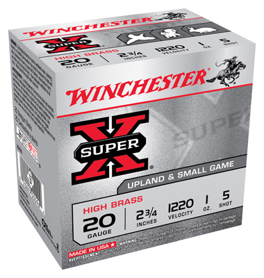 WINCHESTER SUPER-X 20GA 2.75" 1OZ #5 1220FPS 25RD 10BX/CS - for sale