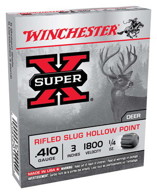 WINCHESTER SUPER-X 410 3" 1/4OZ RIFLED SLUG 5RD 50BX/CS - for sale