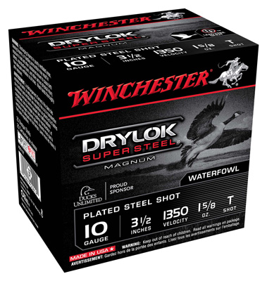 WINCHESTER DRYLOK 10GA 3.5" 1-5/8OZ #T 1350FPS 25RD 10BX/C - for sale