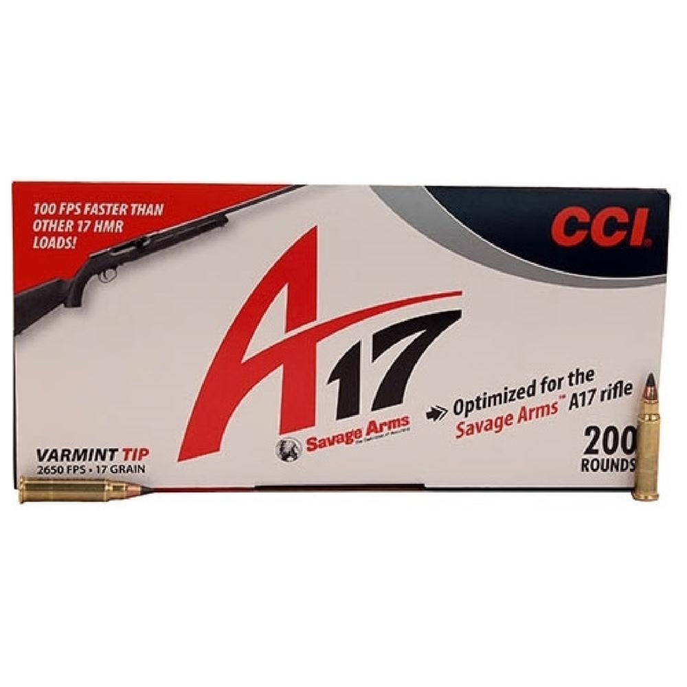 CCI A17 VARMINT TIP 17HMR 17GR 2650FPS 200RD 10BX/CS - for sale