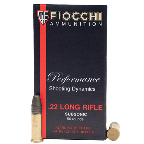 FIOCCHI SUBSONIC 22LR 40GR HP 1060FPS 50RD 100BX/CS - for sale