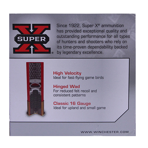 WINCHESTER SUPER-X 16GA 2.75" 1295FPS 1-1/8OZ 4 25RD 10BX/CS - for sale