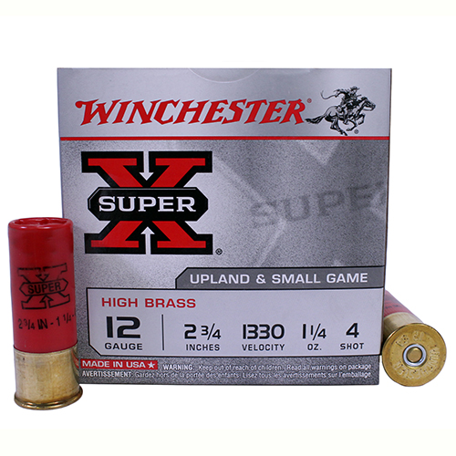 WINCHESTER SUPER-X 12GA 2.75" 1-1/4OZ #4 1330FPS 25RD 10BX/C - for sale