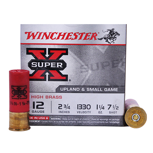 WINCHESTER SUPER-X 12GA 2.75" 1330F 1-1/4OZ 7.5 25RD 10BX/CS - for sale