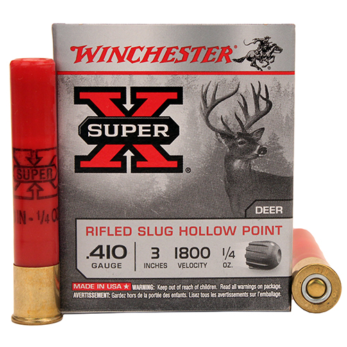 WINCHESTER SUPER-X SLG 410 3" 1800FPS 1/4OZ RFLD 5RD 50BX/CS - for sale