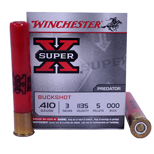 WINCHESTER SUPER-X 410 3" 000 BUCK 5 PELLET 5RD 50BX/CS - for sale