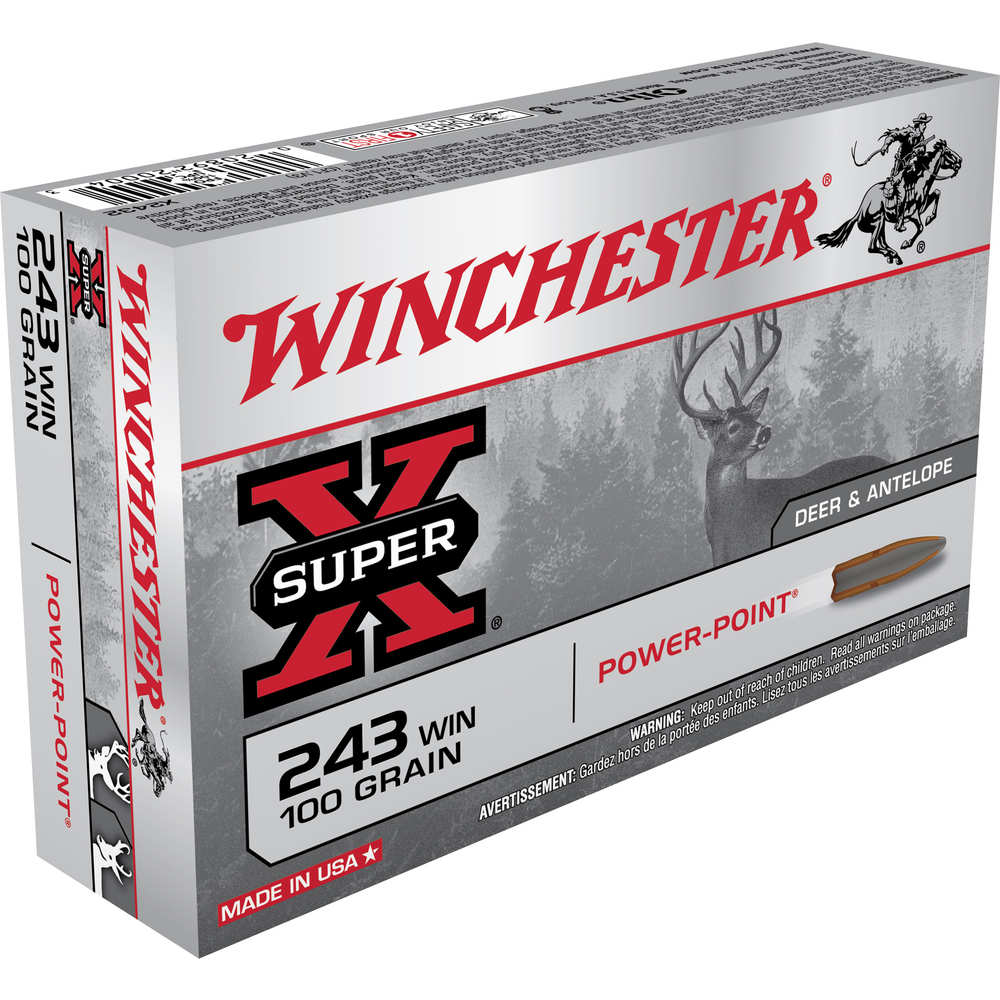 WINCHESTER SUPER-X 243 WIN 100GR POWER POINT 20RD 10BX/CS - for sale
