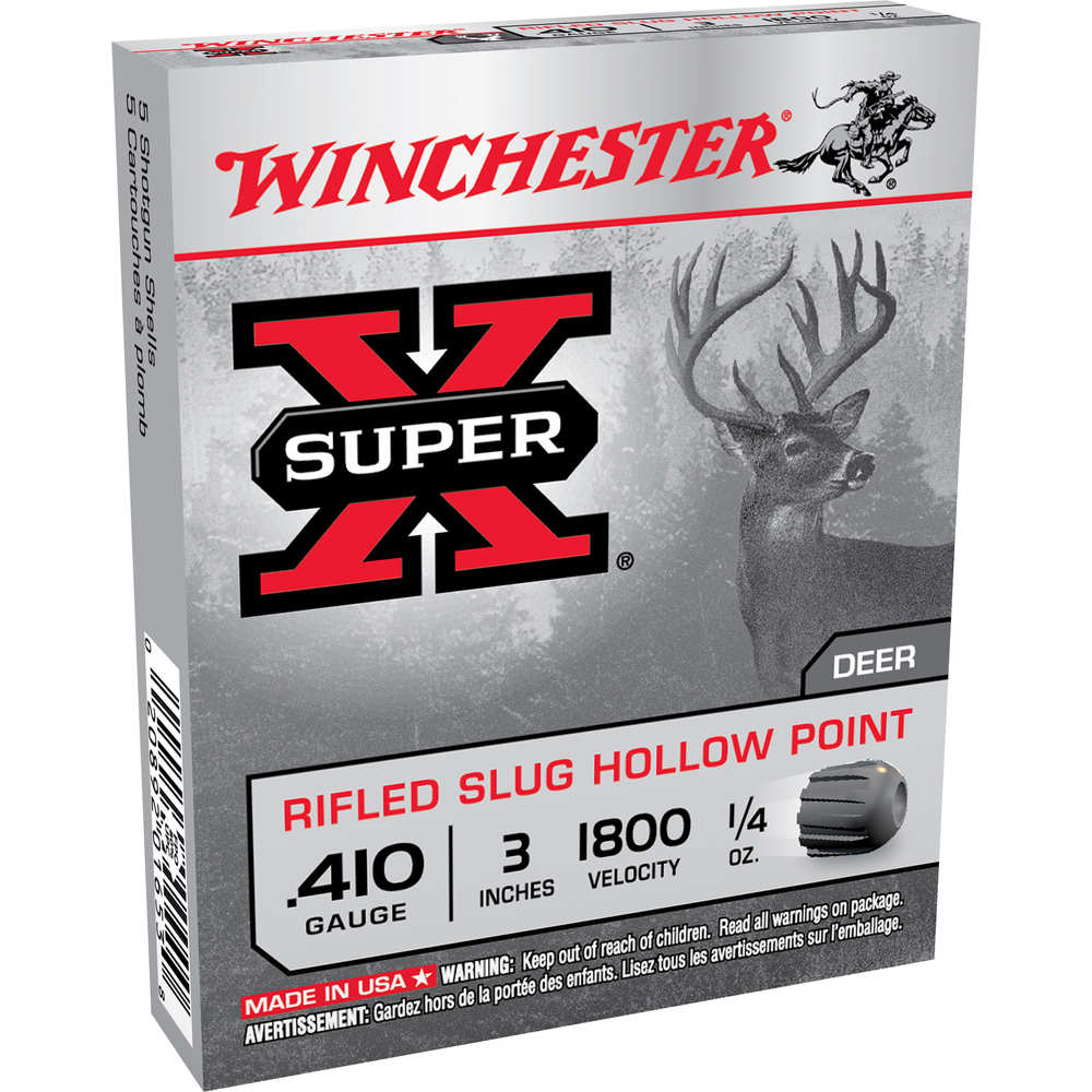 WINCHESTER SUPER-X 410 3" 1/4OZ RIFLED SLUG 5RD 50BX/CS - for sale