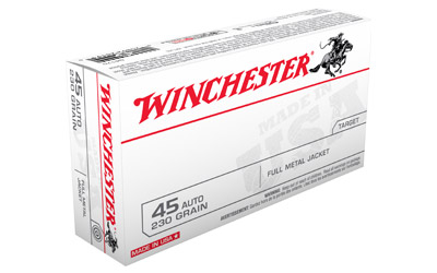 WINCHESTER USA 45 ACP 230GR FMJ-RN 50RD 10BX/CS - for sale