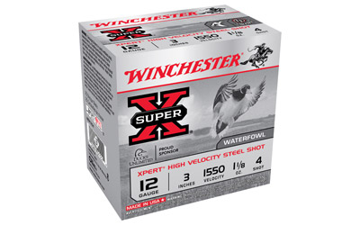 WINCHESTER XPERT 12GA 3" 1550F STEEL #4 1-1/8OZ 25RD 10BX/CS - for sale